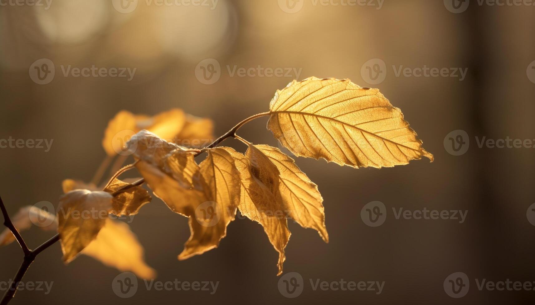 ai gerado vibrante outono árvore dentro a floresta, amarelo folhas gerado de ai foto