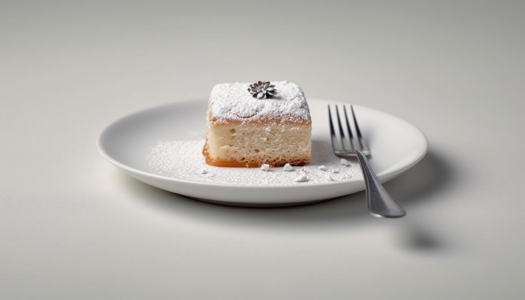 ai gerado recentemente cozido caseiro chocolate bolo de queijo em branco prato gerado de ai foto