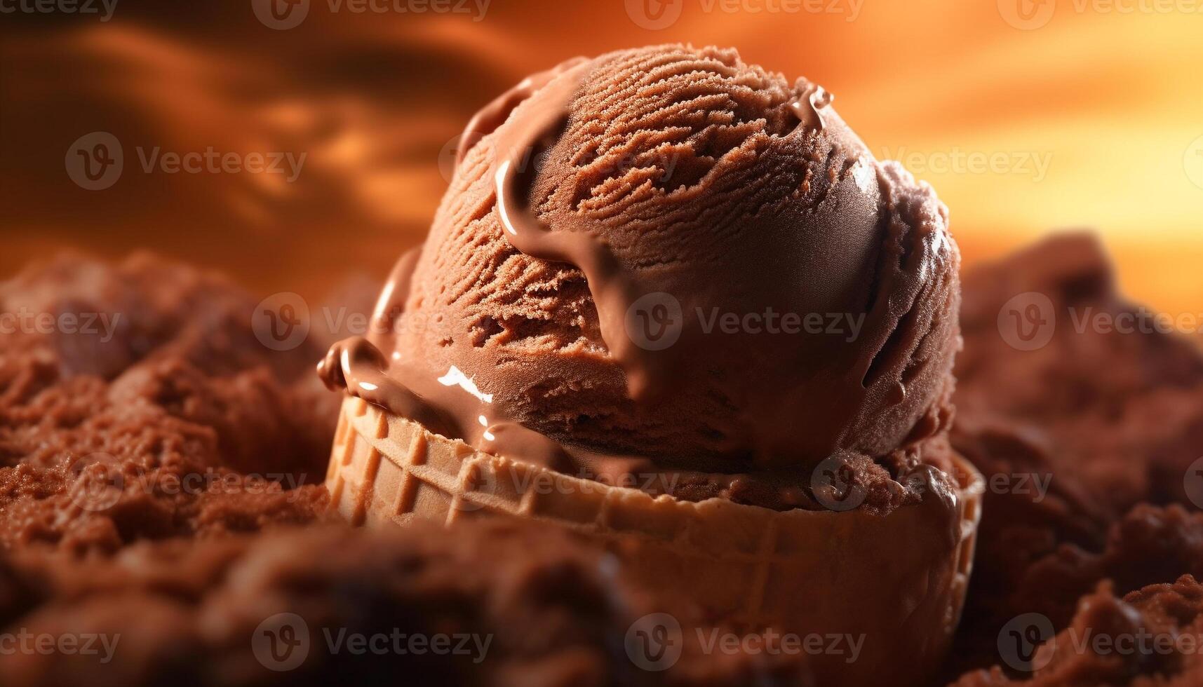 ai gerado indulgente gourmet sobremesa chocolate gelo creme com morango gerado de ai foto