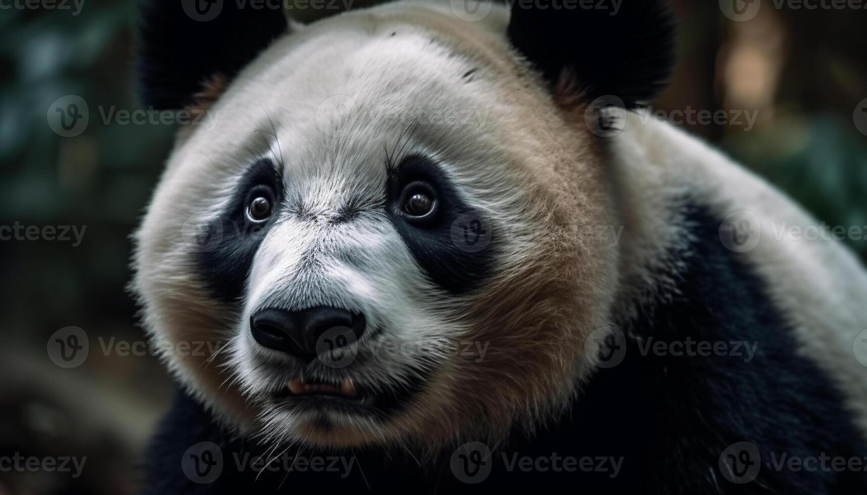 ai gerado fofa panda e lêmure olhando às Câmera dentro a floresta gerado de ai foto