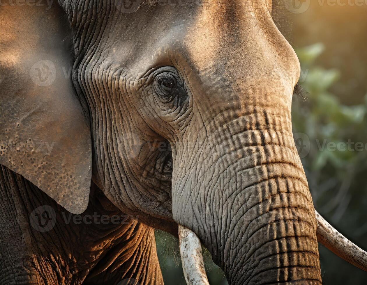 ai gerado fechar-se imagens do elefante foto