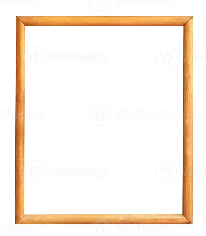 Woodden quadro, Armação isolado em branco fundo foto