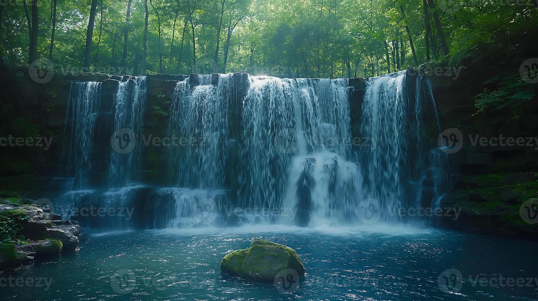 ai gerado lindo natureza cascata cena foto