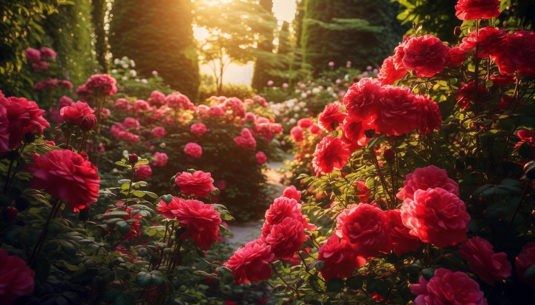 ai gerado uma vibrante ramalhete do colorida flores dentro natureza gerado de ai foto