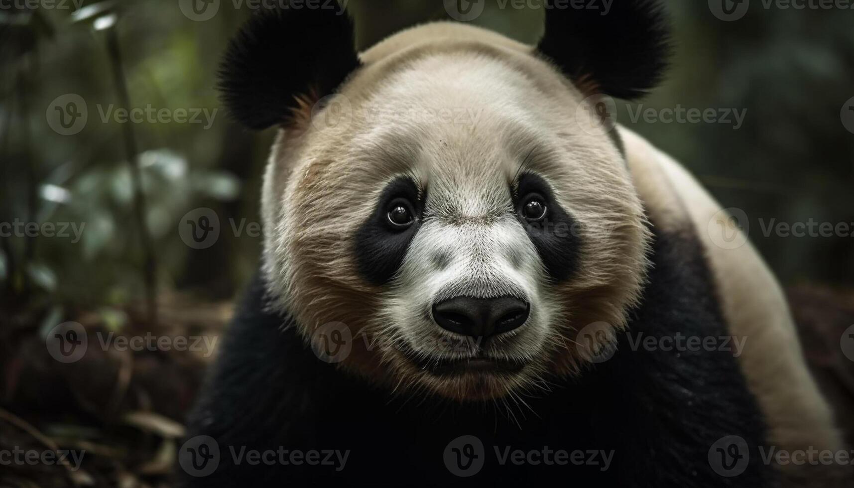 ai gerado fofa panda e lêmure sentado dentro tropical floresta tropical gerado de ai foto