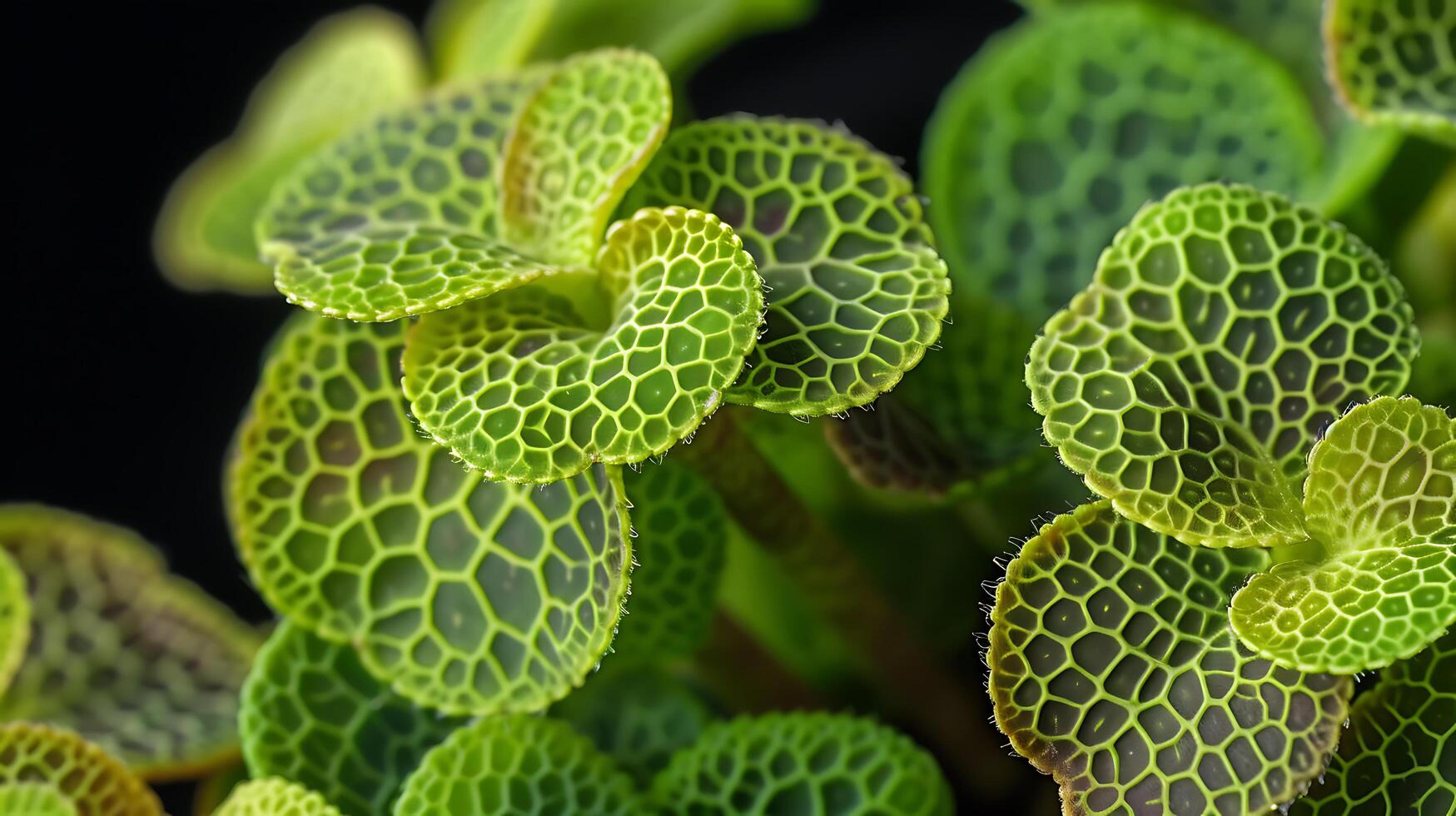 ai gerado intrincado padrões do verde suculento banhado dentro suave natural luz foto