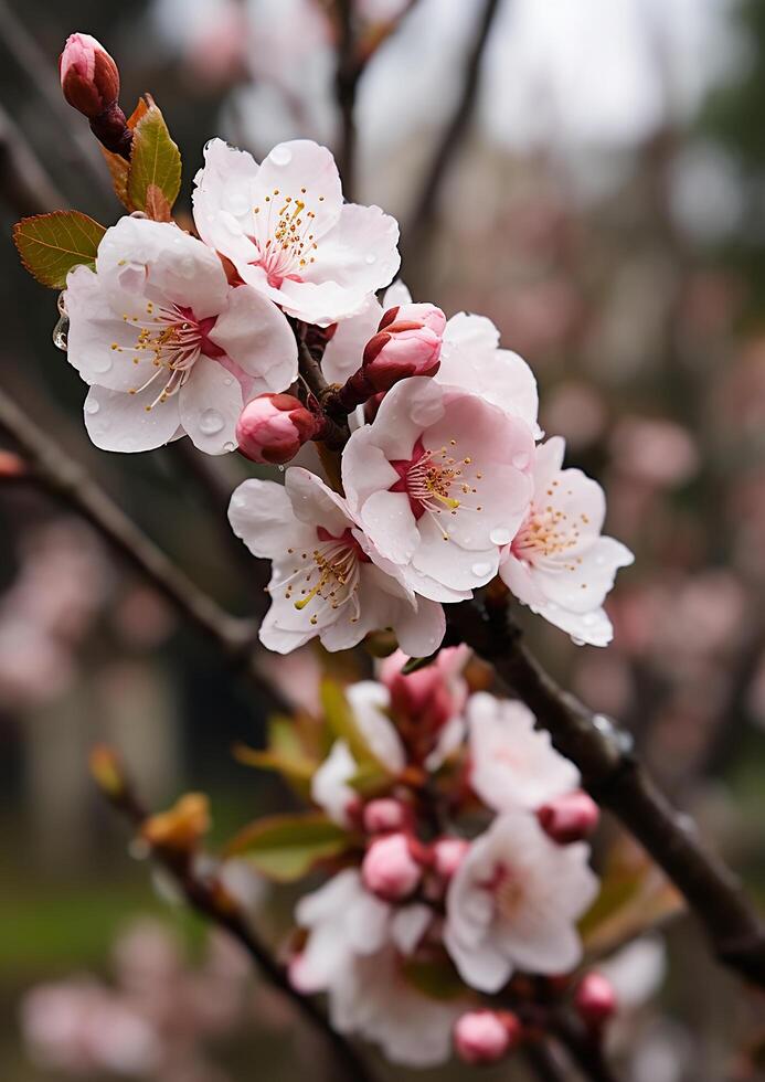 ai gerado frescor e beleza dentro natureza primavera flores dentro fechar acima gerado de ai foto