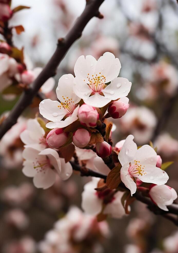 ai gerado frescor do primavera flores dentro natureza ramalhete, amor fragilidade gerado de ai foto