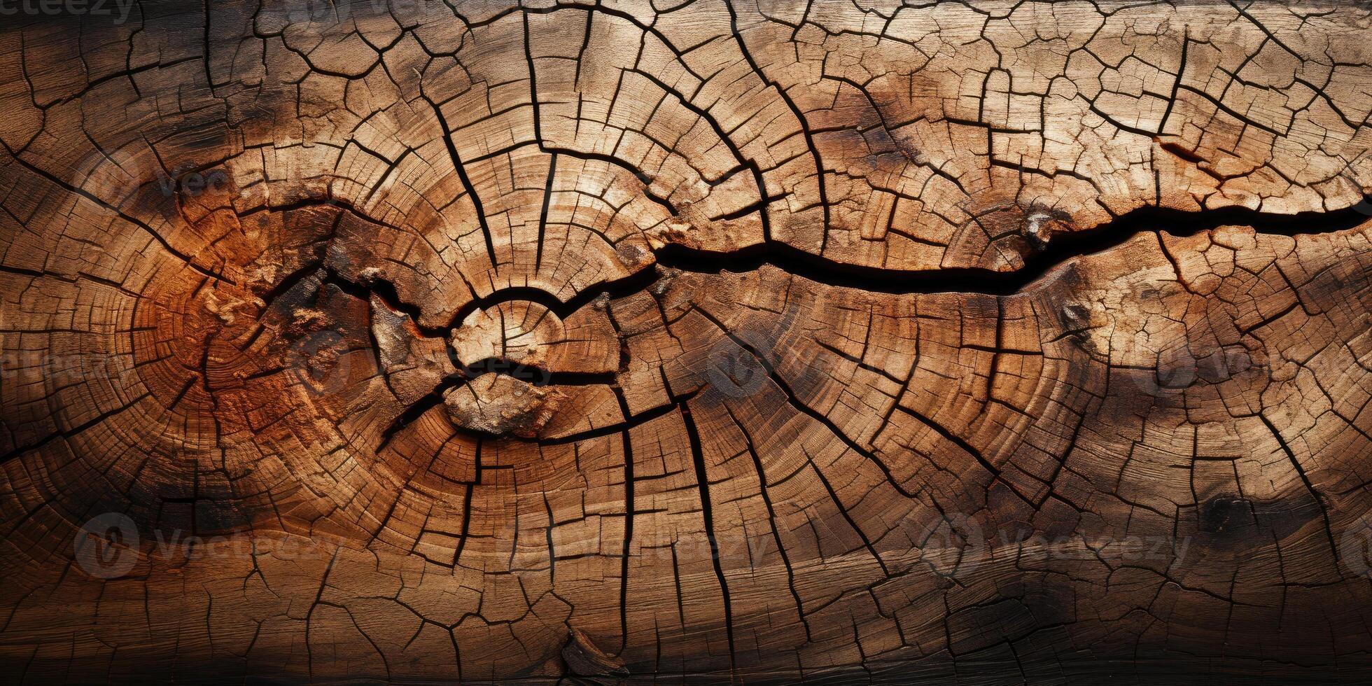 ai gerado mergulhar para dentro a orgânico calor do uma de madeira cortar textura. ai gerado foto