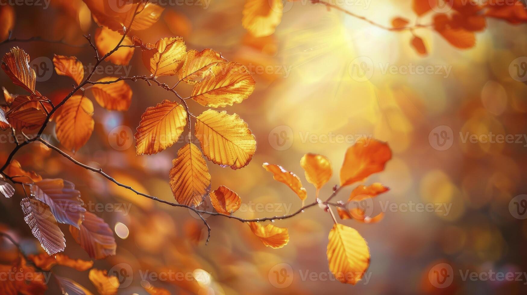 ai gerado dourado majestade. abraçando a beleza do outono com Está radiante dourado cenário foto