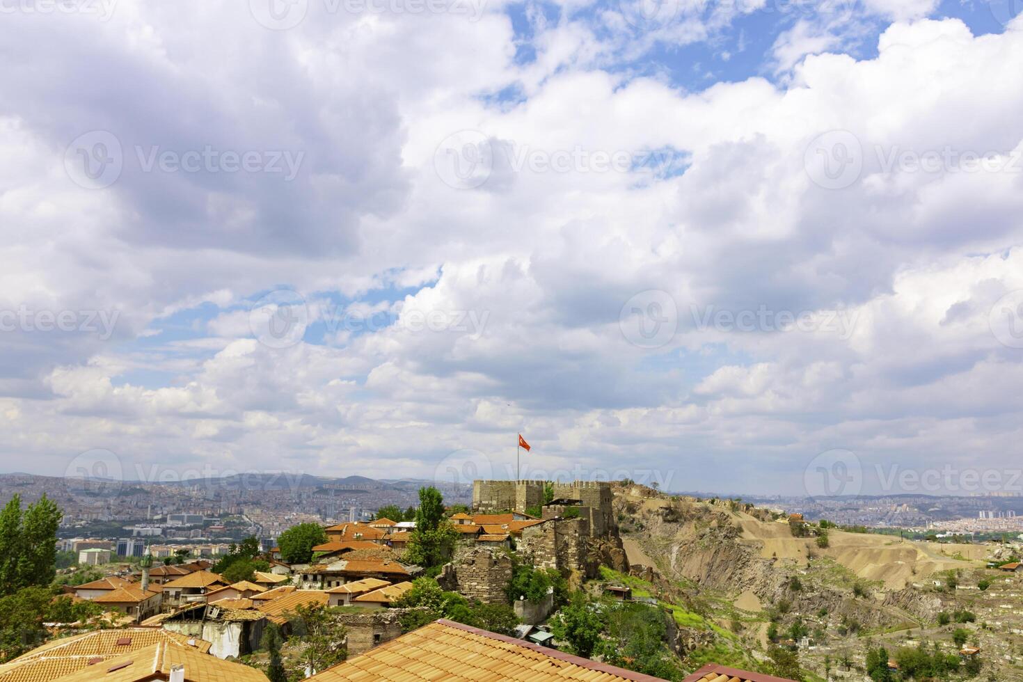 Ancara castelo e paisagem urbana do Ancara. foto