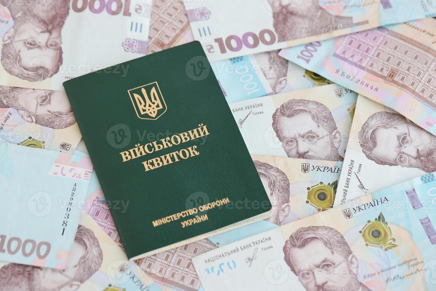 ucraniano militares Eu iria e hryvnia contas. pagamentos para soldados do a ucraniano exército, salários para a militares foto