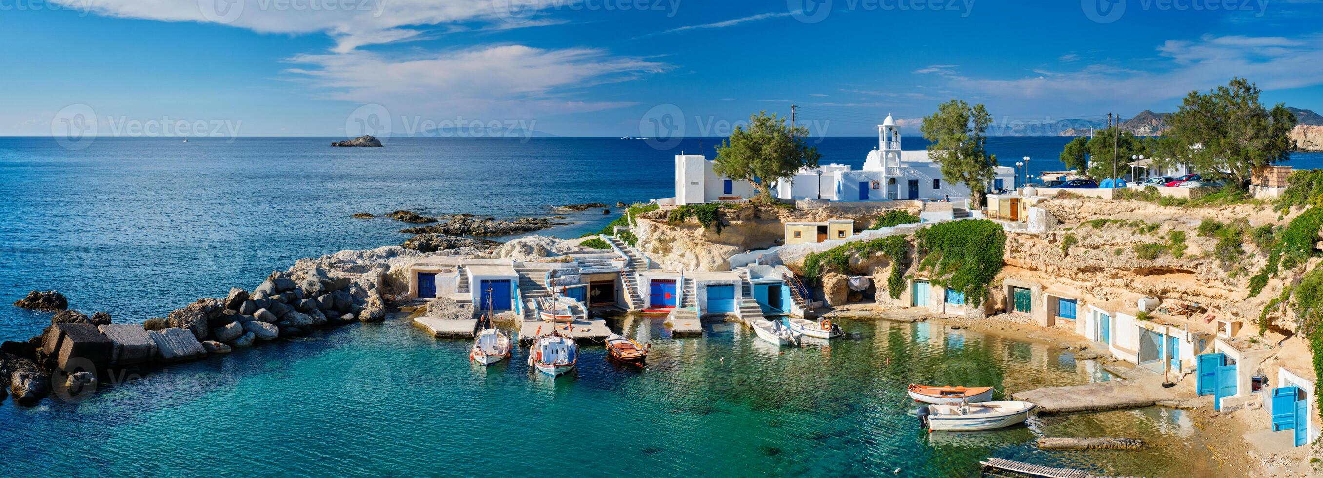 mandráquia Vila dentro milos ilha, Grécia foto