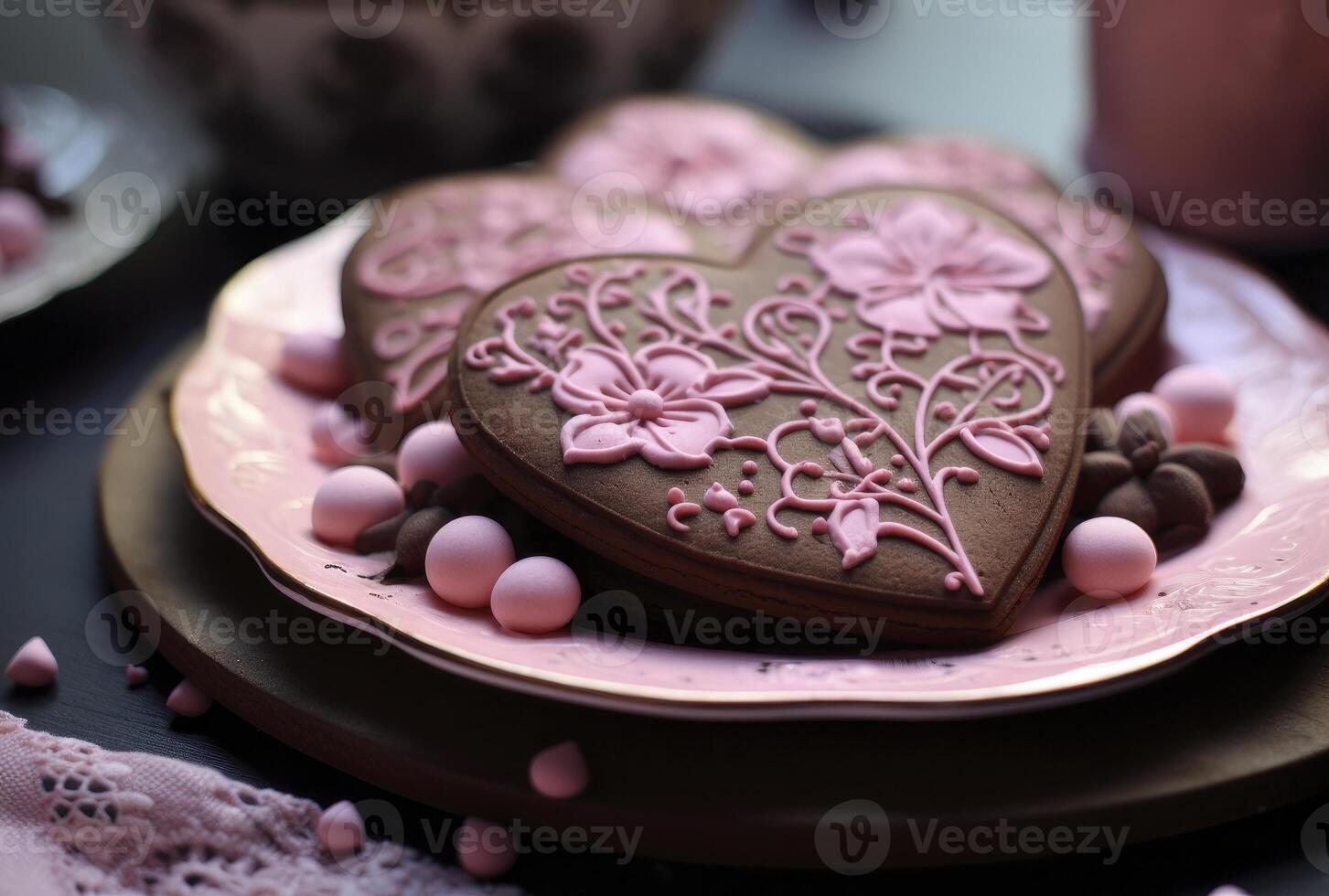 ai gerado chocolate biscoitos a partir de coçar, arranhão para dia dos namorados dia foto