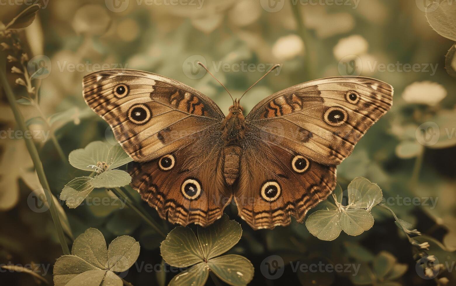 ai gerado capturando a □ Gentil esplendor do uma sépia borboleta dentro quietude foto