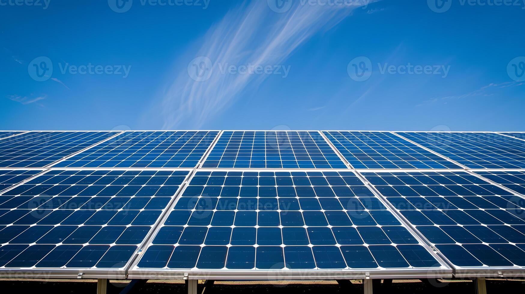 ai gerado Campos do solar painéis e sistemas para produzir verde eletricidade. ai gerado foto