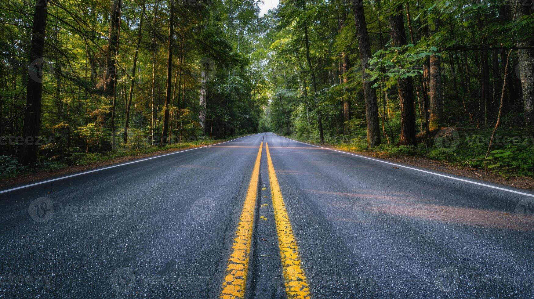 ai gerado Alto caminho para floresta. generativo ai foto