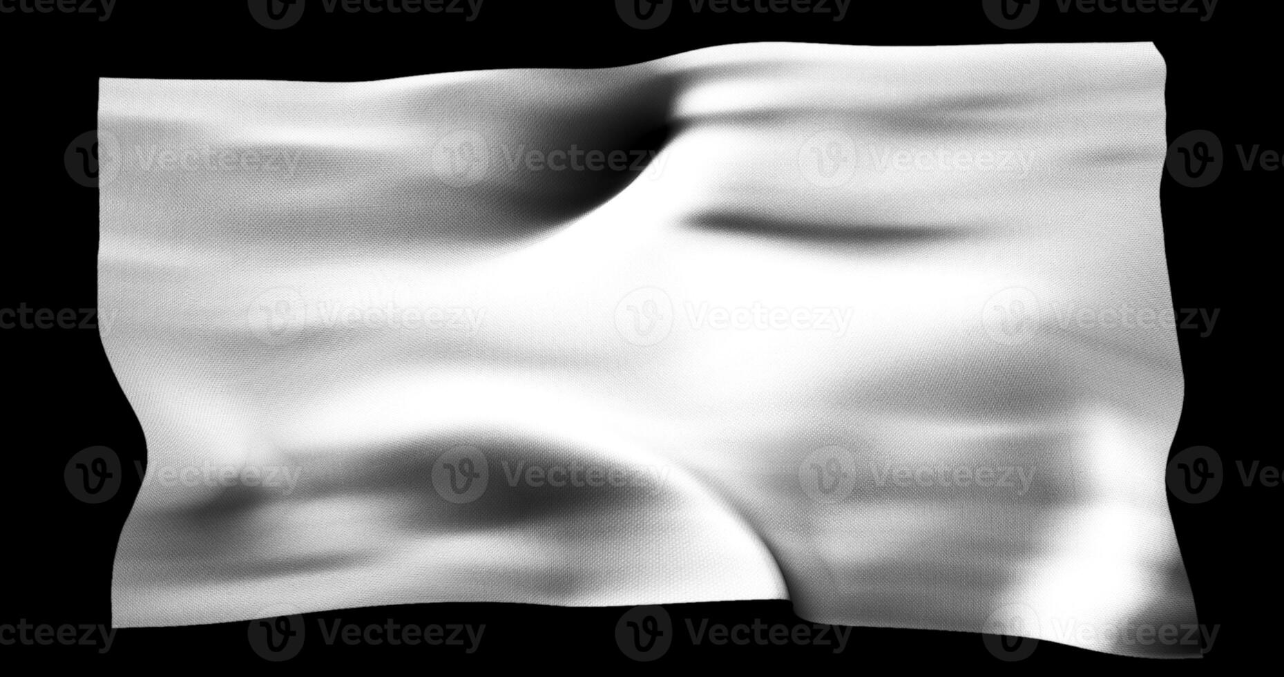 branco bandeira isolado realista acenando. algodão tecido textura foto