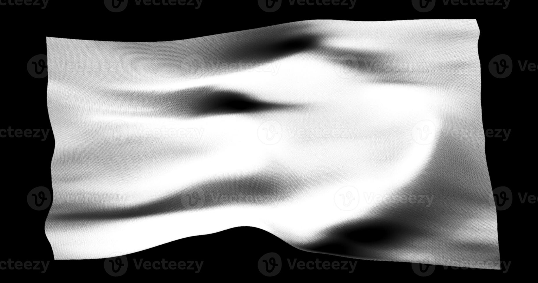 branco bandeira isolado realista acenando. algodão tecido textura foto