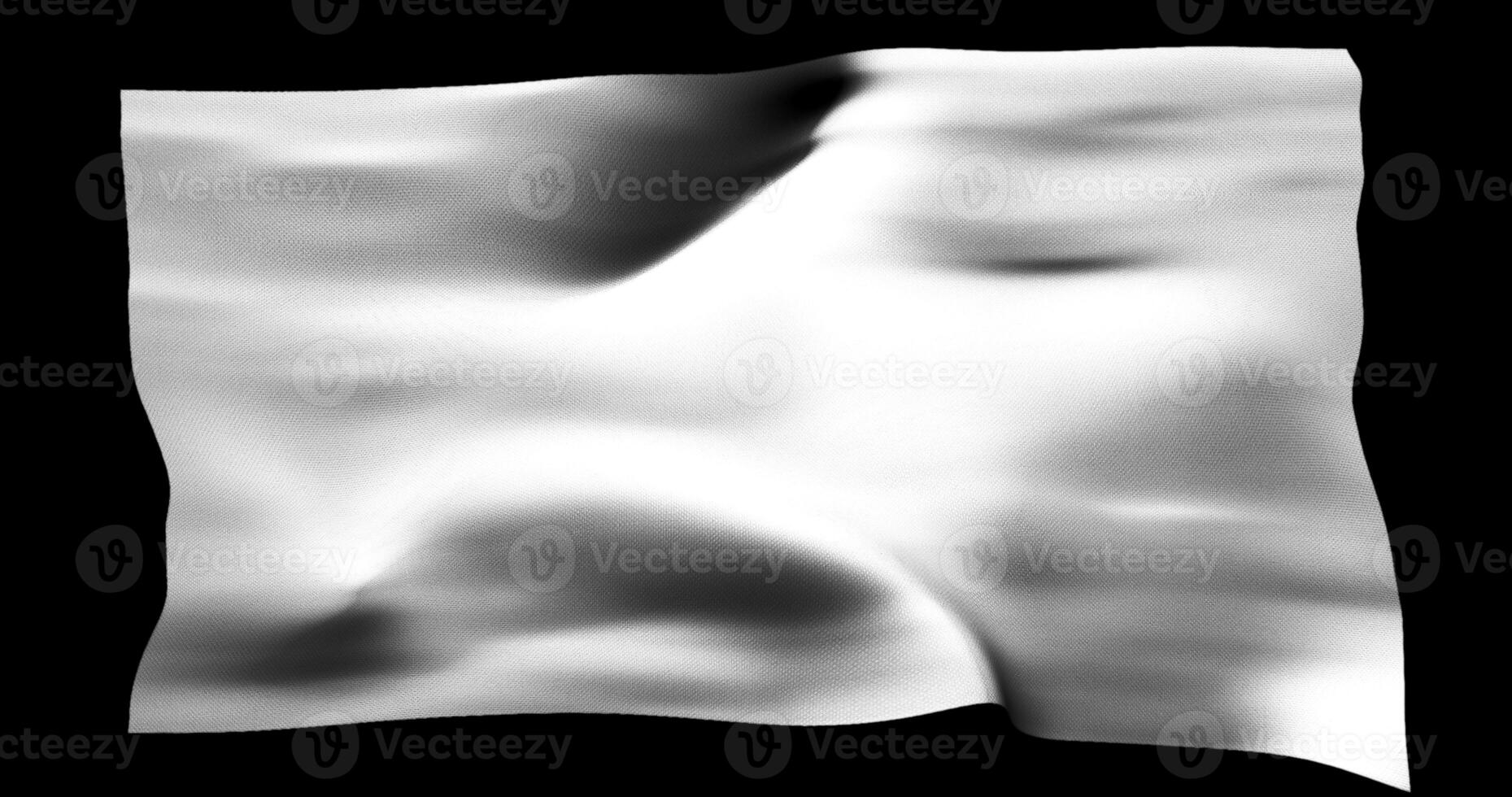 branco bandeira isolado realista acenando. algodão tecido textura foto