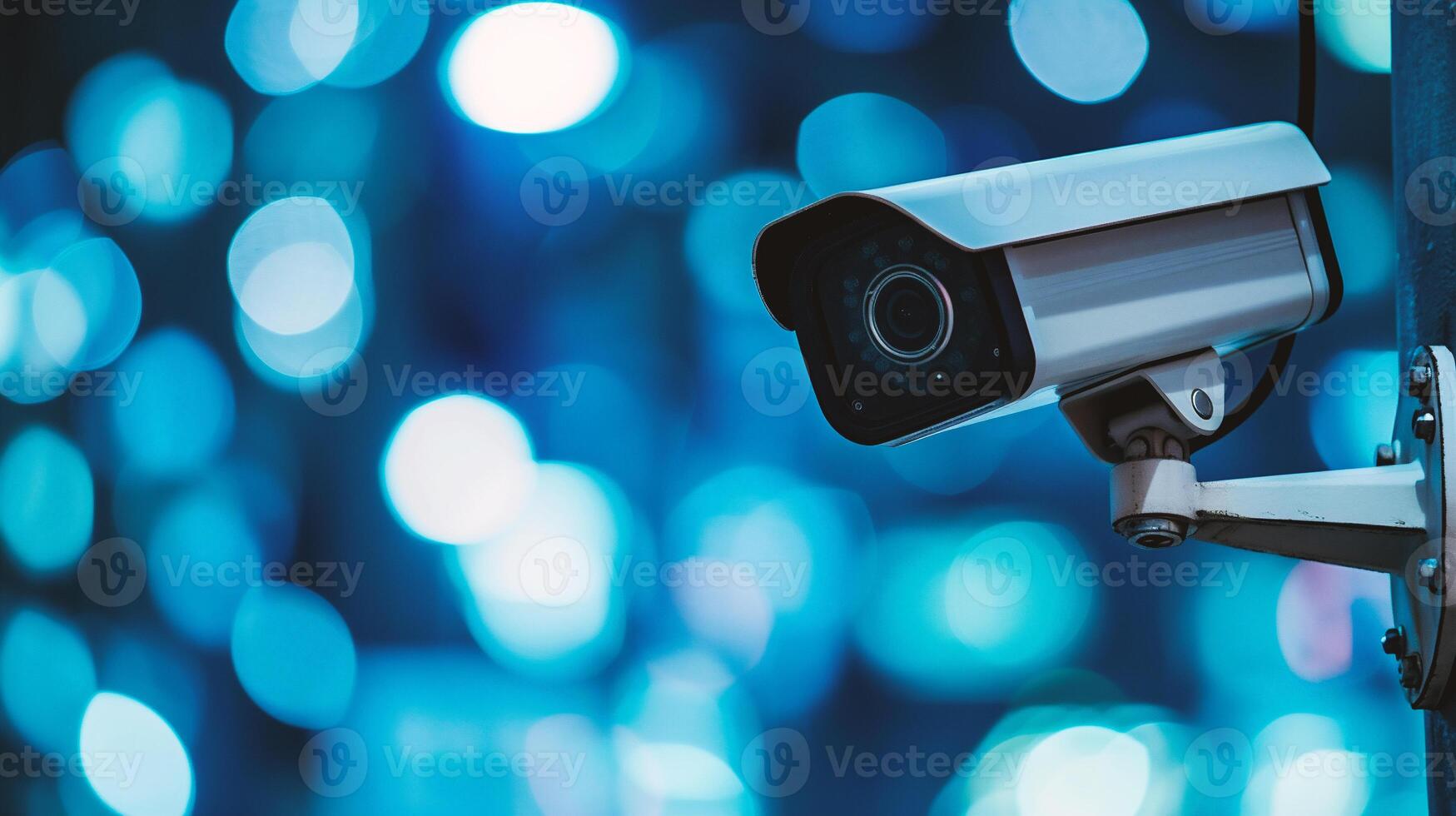 ai gerado cctv segurança Câmera ou vigilância sistema com bokeh fundo foto