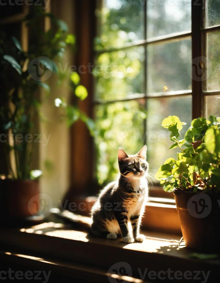 ai gerado fofa pequeno Bengala gatinho sentado. ai generativo foto