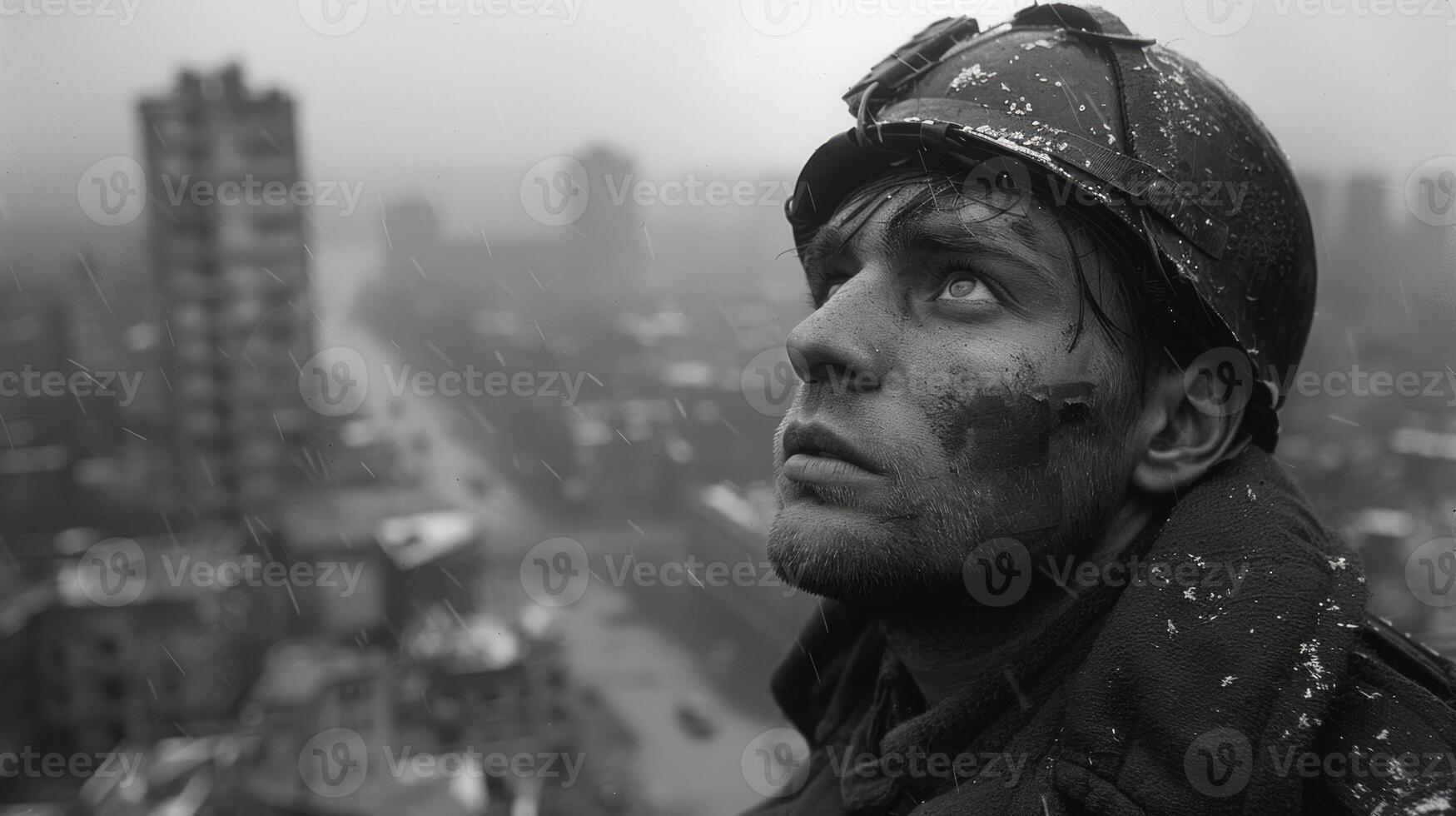 ai gerado a emocional foto do uma soldado a partir de a segundo ótimo guerra uma trágico tempo de guerra experiência, uma convincente retrato refletindo a profundidade do sofrimento e heroísmo dentro a luta para liberdade.