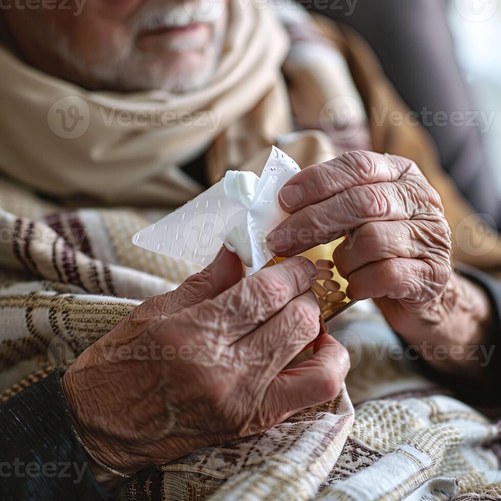 ai gerado uma paciente levando uma remédio para frio e gripe foto