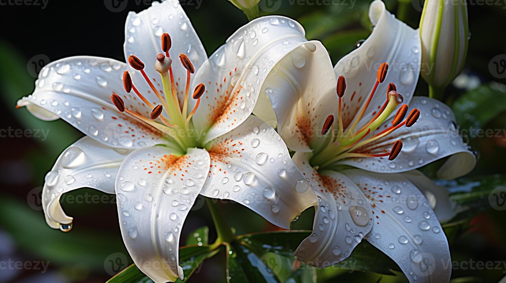 ai gerado lírio branco flor Flor decoração plantar papel de parede foto