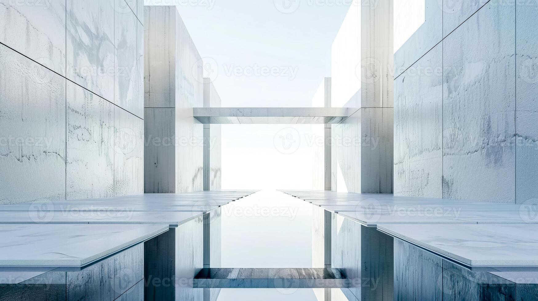 ai gerado moderno minimalista arquitetura com infinito perspectiva foto