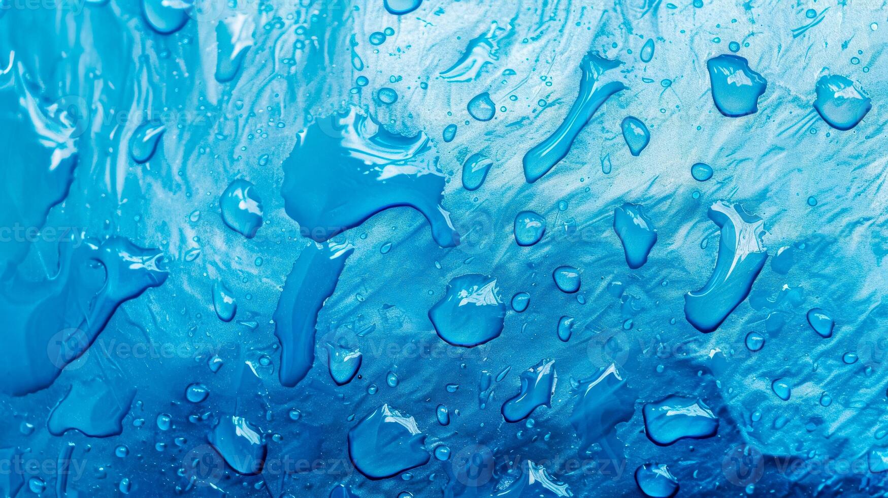 ai gerado abstrato água gotas em azul superfície textura foto