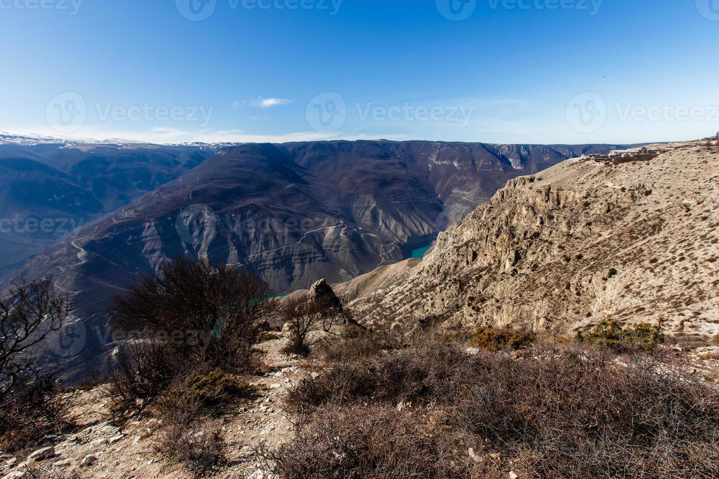 sulak canyon.chirkeyskaya hpp.nature of the cáucaso.vistas do cáucaso foto