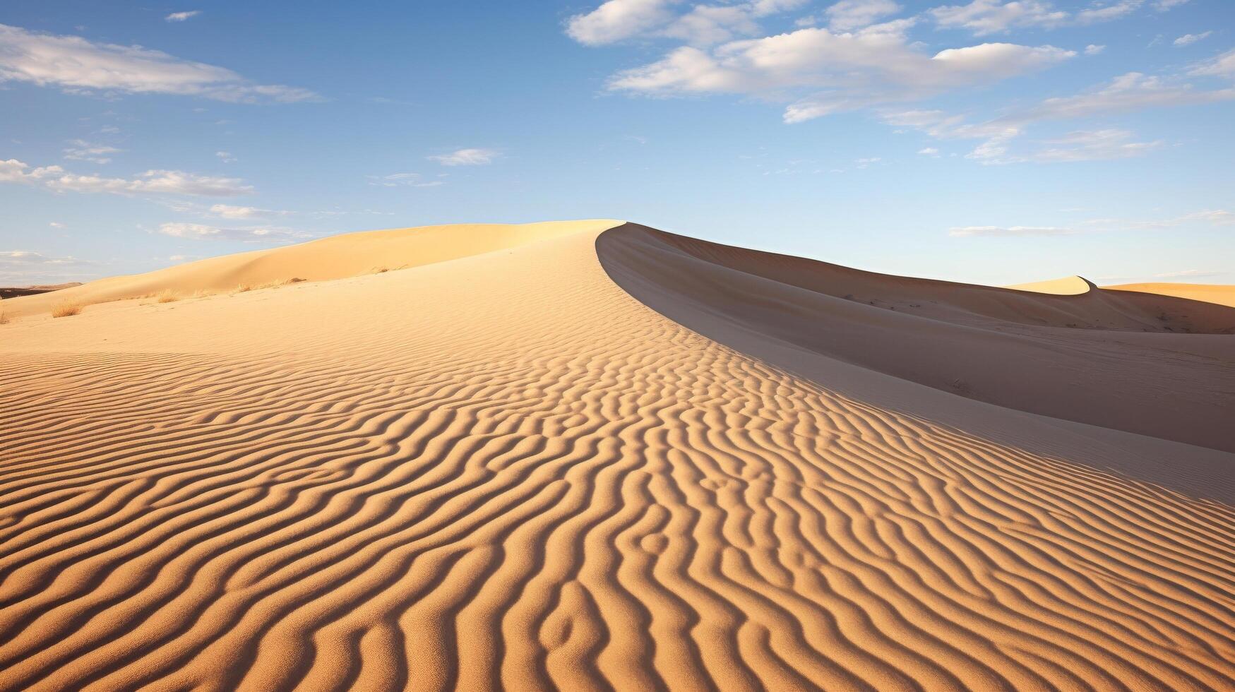 ai gerado uma deslumbrante deserto região selvagem com curvas do areia dunas foto