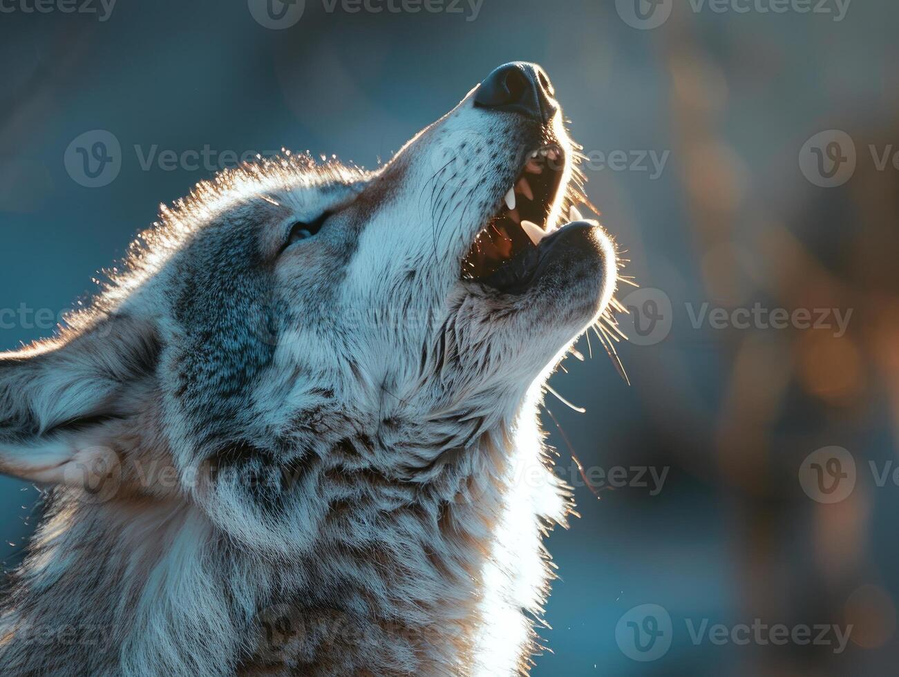 ai gerado Lobo uivando dentro natureza foto