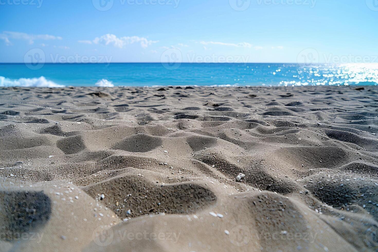 ai gerado de praia areia com oceano panorama profissional fotografia foto