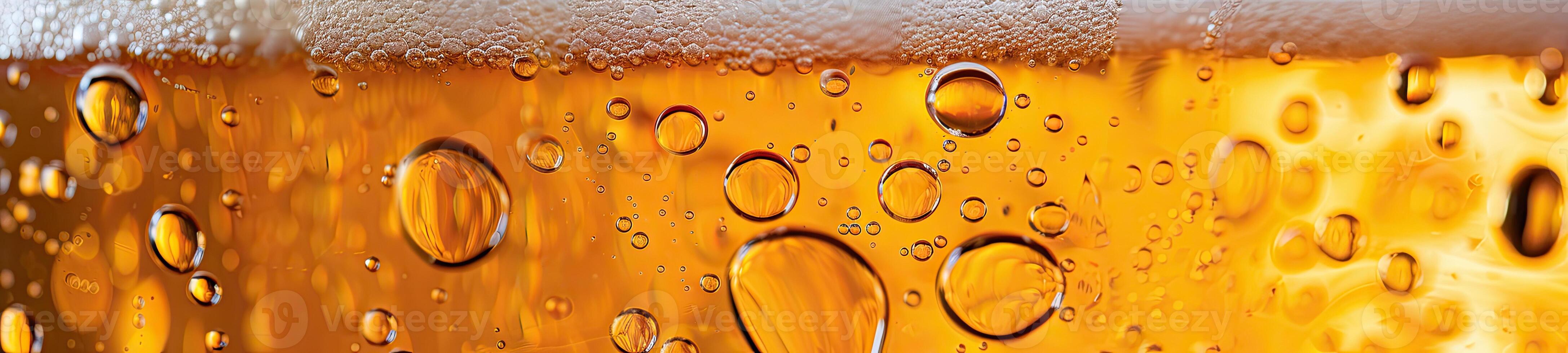 ai gerado ultra fechar acima Visão do Cerveja textura com espuma foto