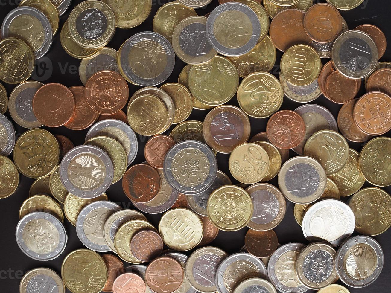 moedas de euro, fundo da união europeia foto