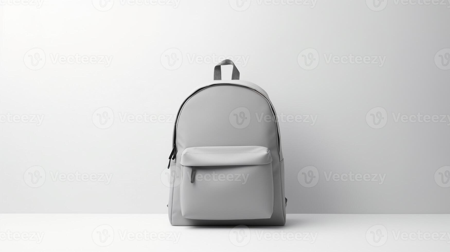 ai gerado cinzento mochila saco isolado em branco fundo com cópia de espaço para anúncio. ai gerado foto