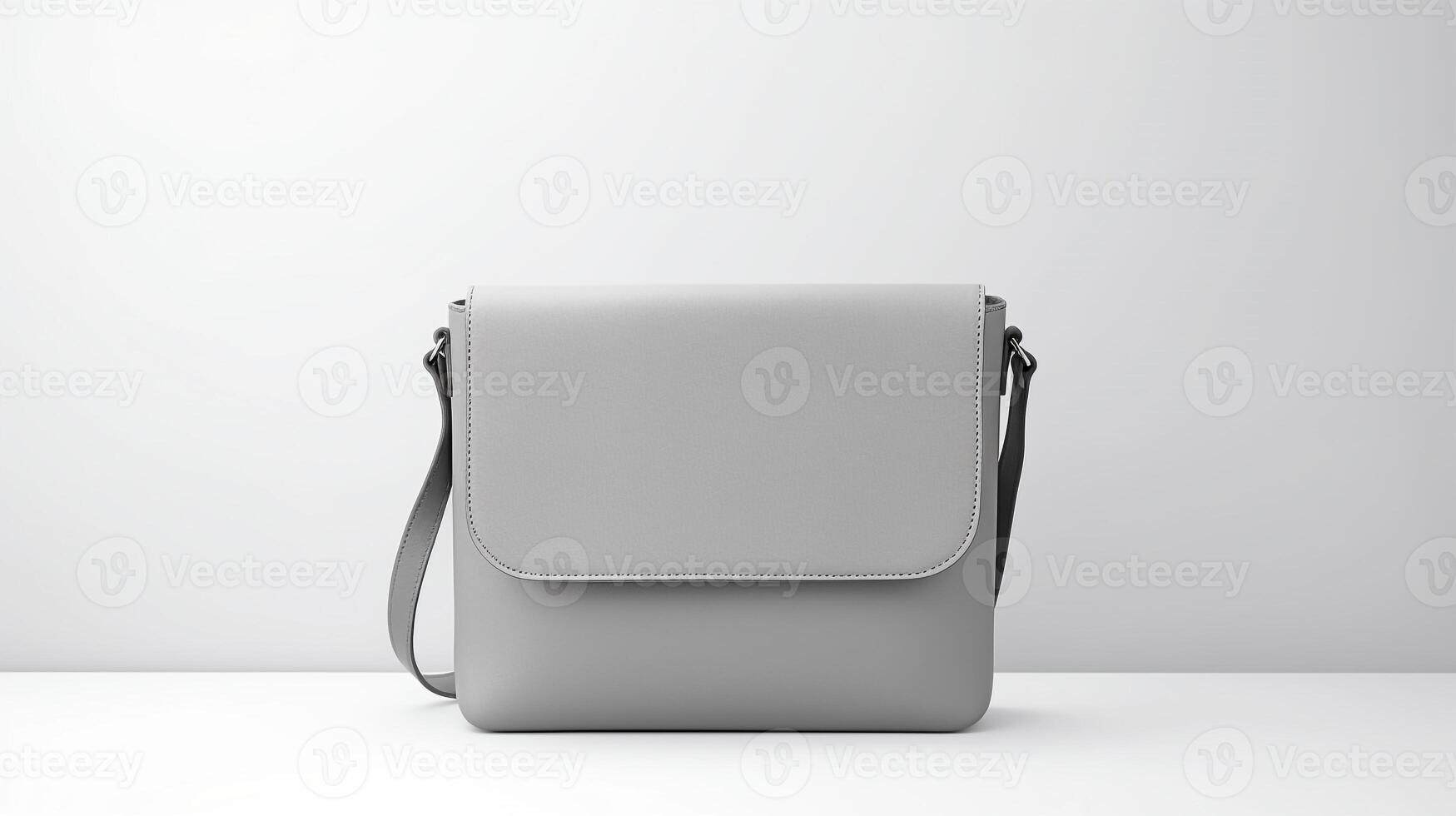 ai gerado cinzento crossbody saco isolado em branco fundo com cópia de espaço para anúncio. ai gerado foto