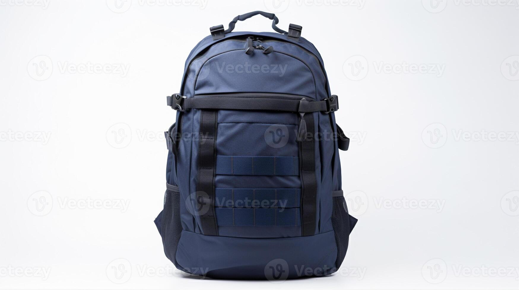 ai gerado marinha azul tático mochila saco isolado em branco fundo com cópia de espaço para anúncio. ai gerado foto