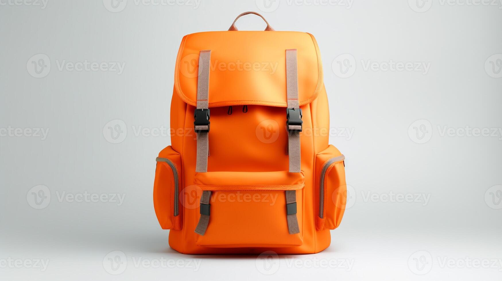 ai gerado laranja Câmera mochila saco isolado em branco fundo com cópia de espaço para anúncio. ai gerado foto