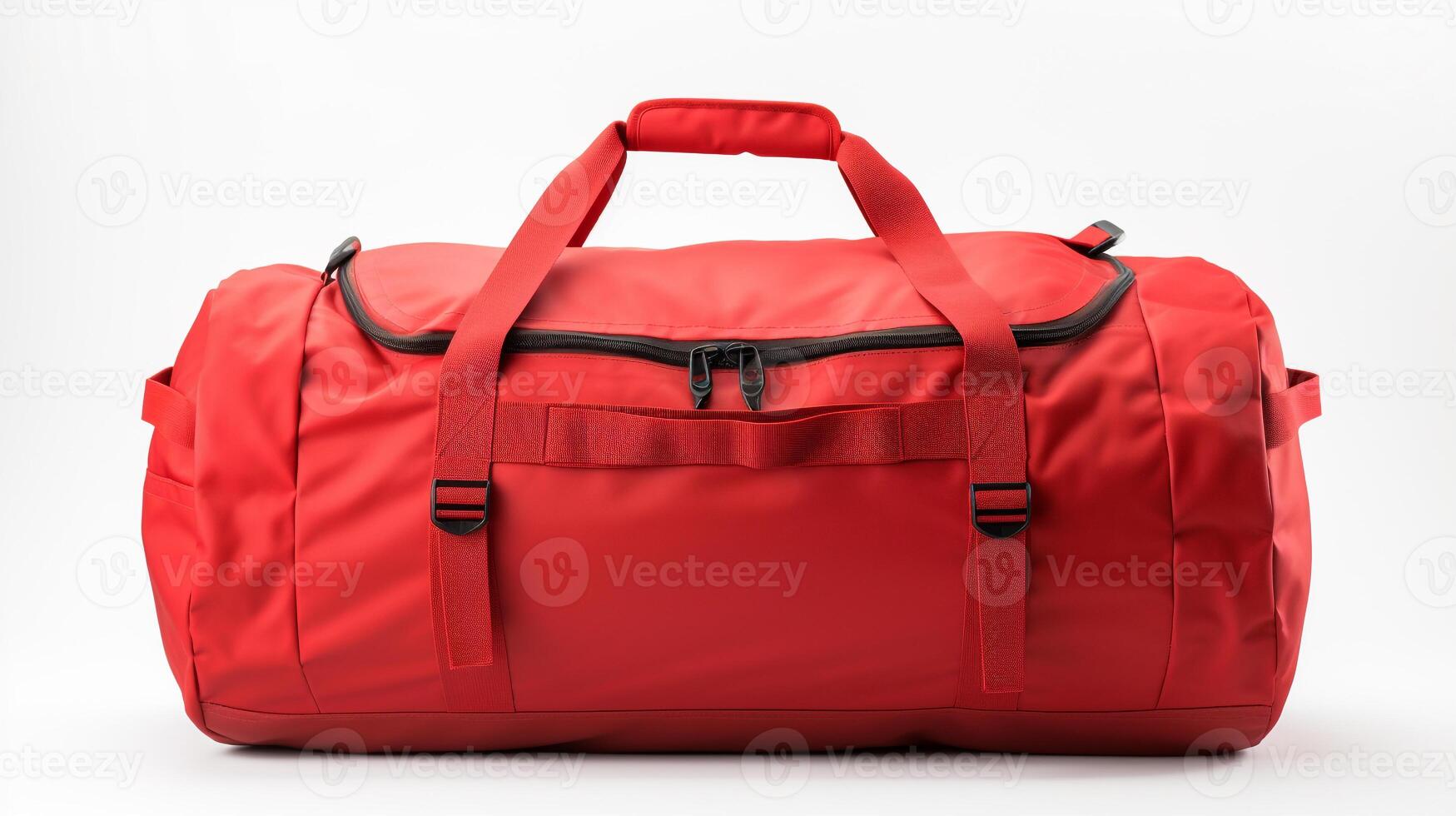 ai gerado vermelho mochila saco isolado em branco fundo com cópia de espaço para anúncio. ai gerado foto