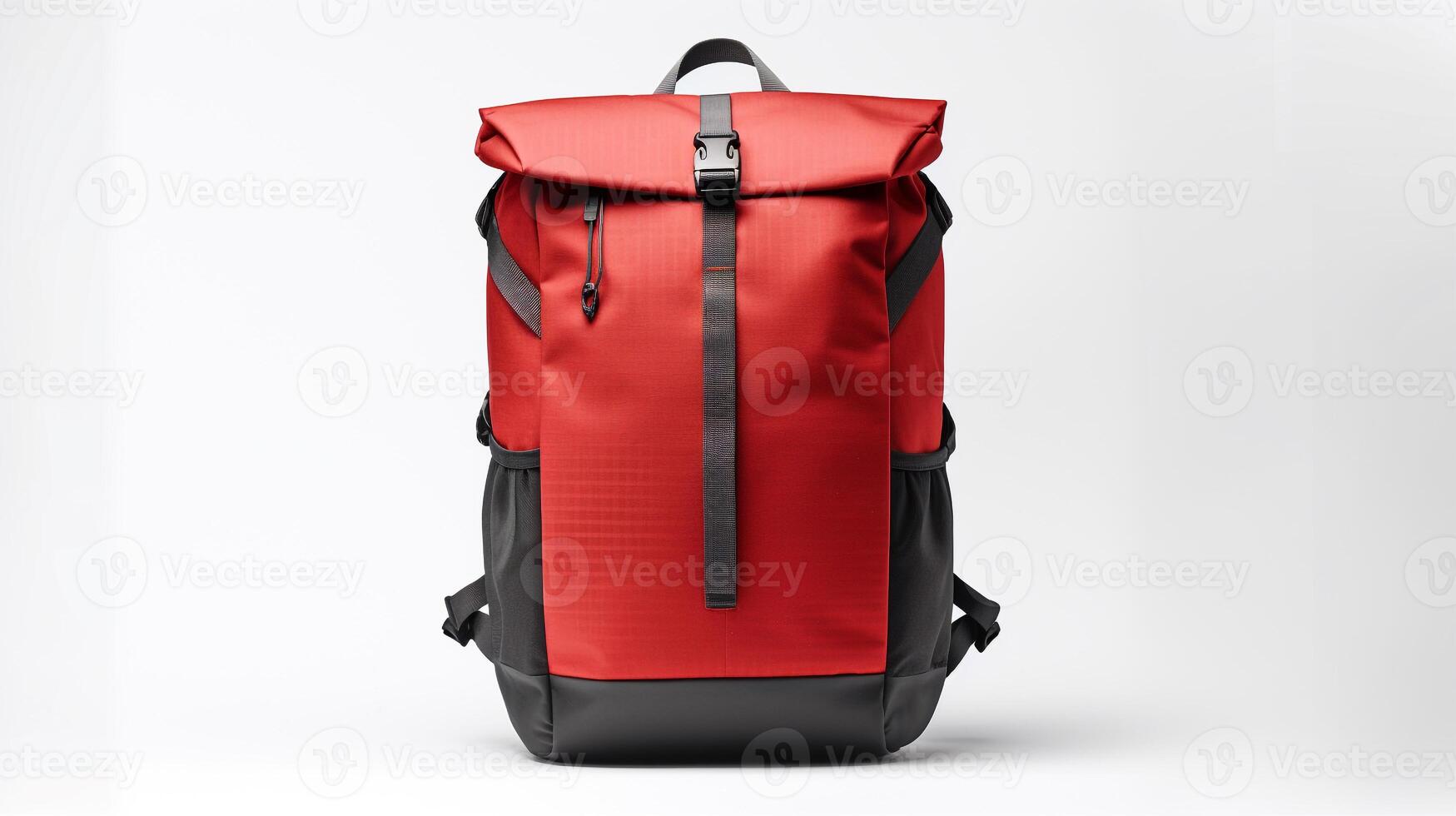 ai gerado vermelho ciclismo mochila saco isolado em branco fundo com cópia de espaço para anúncio. ai gerado foto