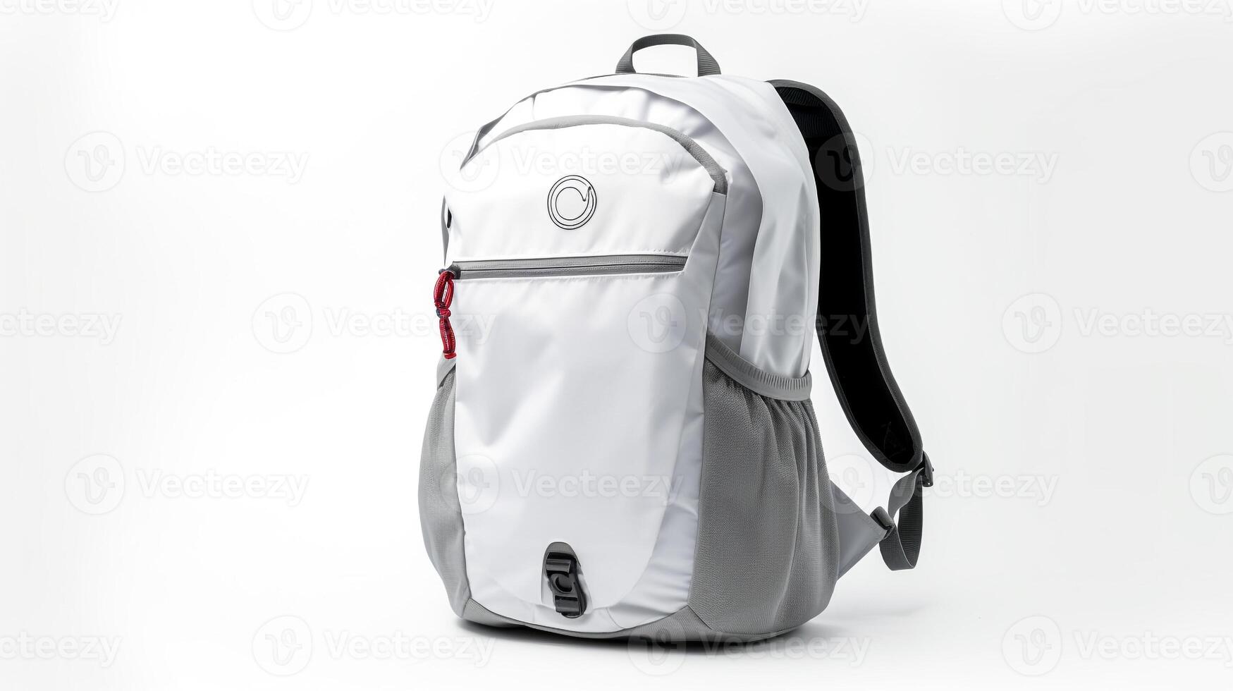 ai gerado branco ciclismo mochila saco isolado em branco fundo com cópia de espaço para anúncio. ai gerado foto