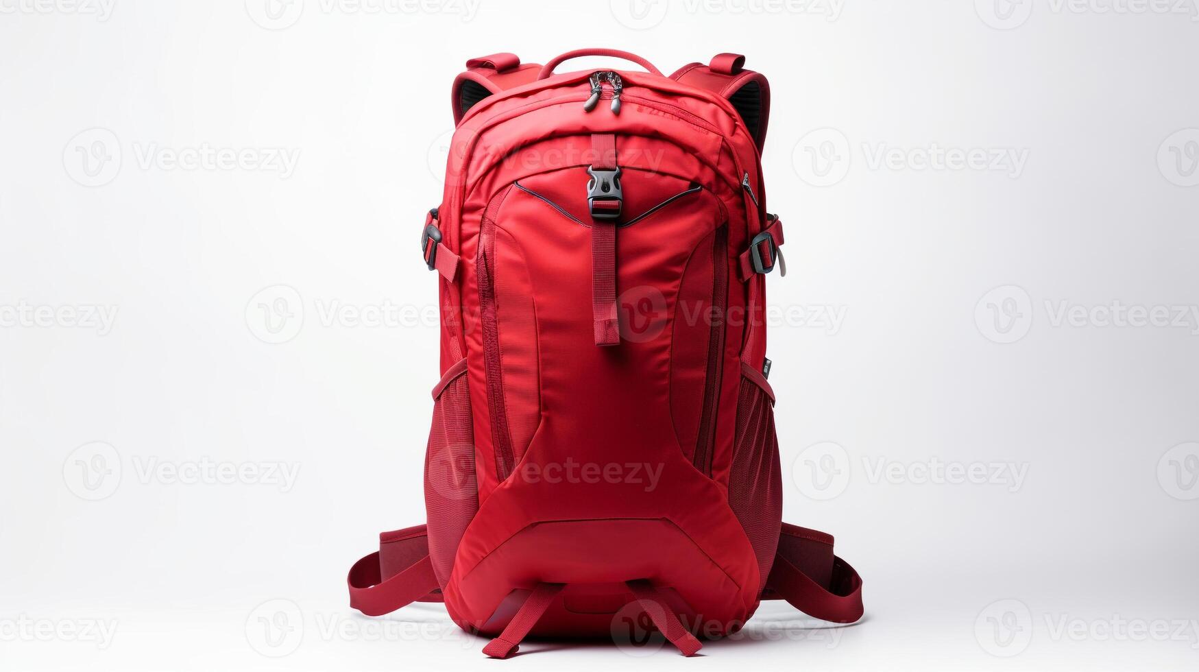 ai gerado vermelho hidratação mochila saco isolado em branco fundo com cópia de espaço para anúncio. ai gerado foto
