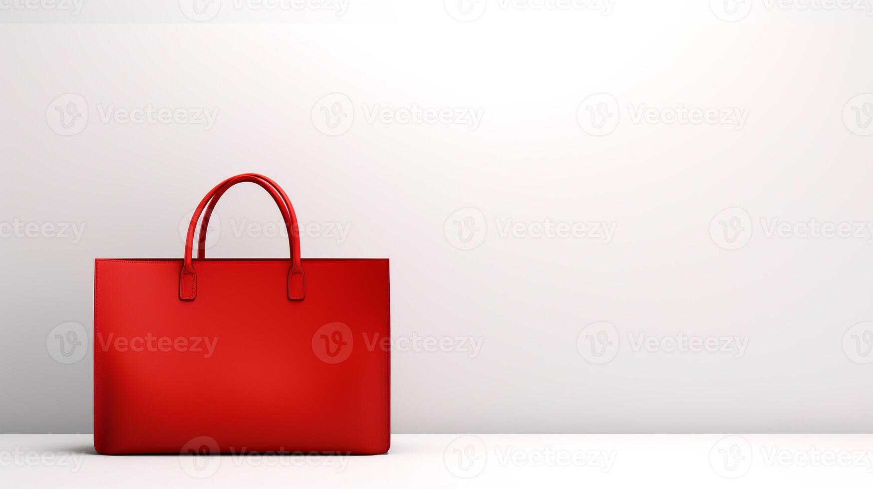 ai gerado vermelho carregar saco isolado em branco fundo com cópia de espaço para anúncio. ai gerado foto