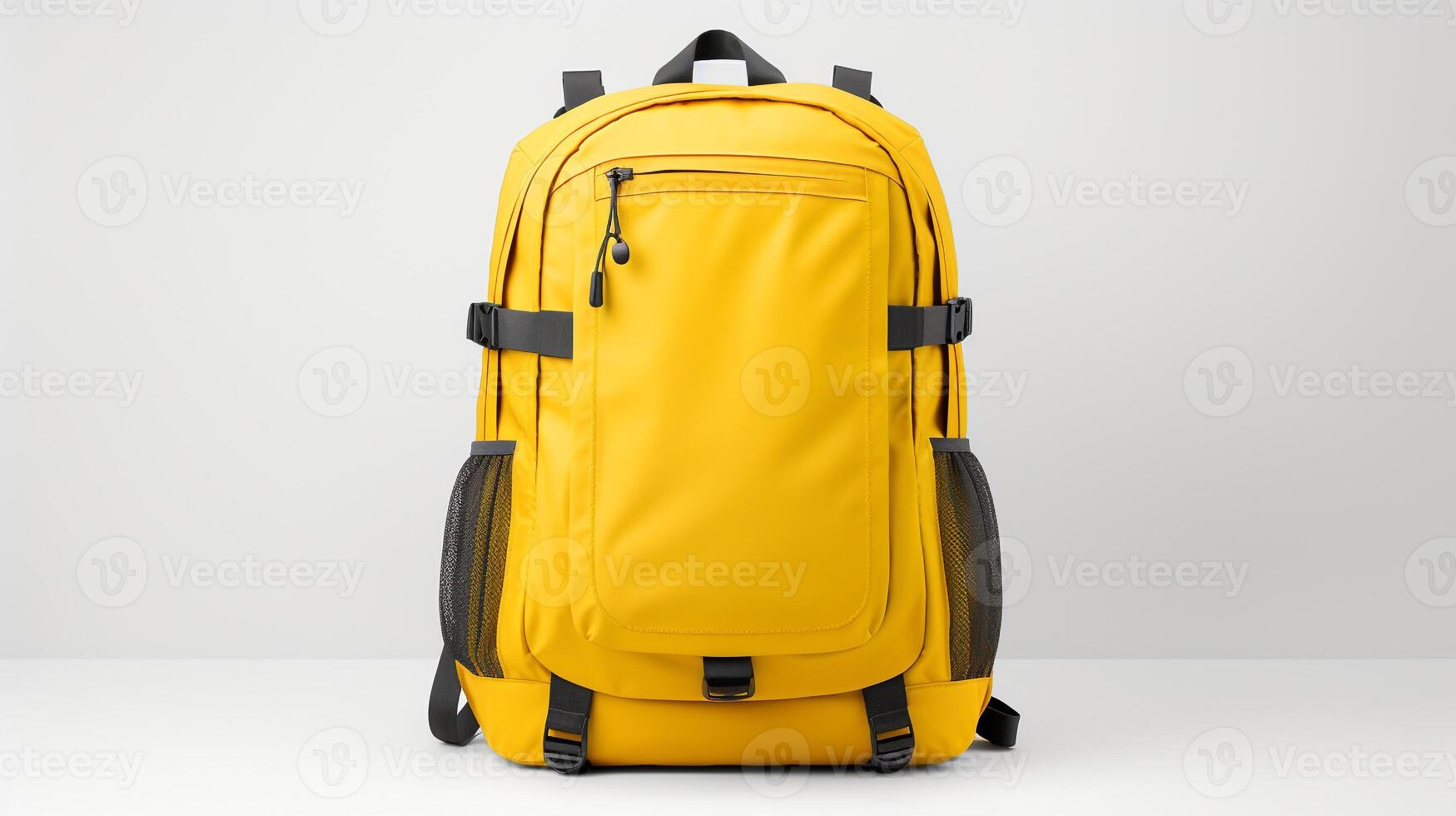 ai gerado amarelo ciclismo mochila saco isolado em branco fundo com cópia de espaço para anúncio. ai gerado foto