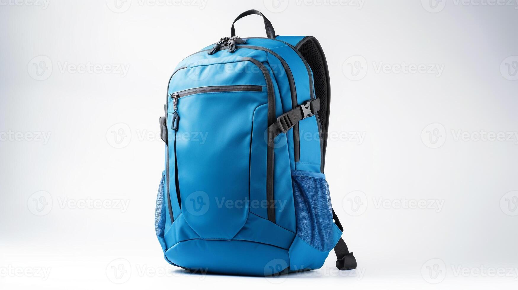 ai gerado azul mochila saco isolado em branco fundo com cópia de espaço para anúncio. ai gerado foto