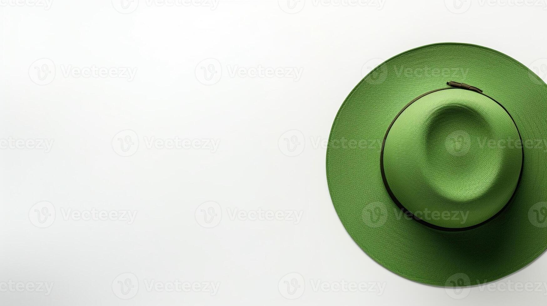 ai gerado foto do verde Sol chapéu isolado em branco fundo. ai gerado