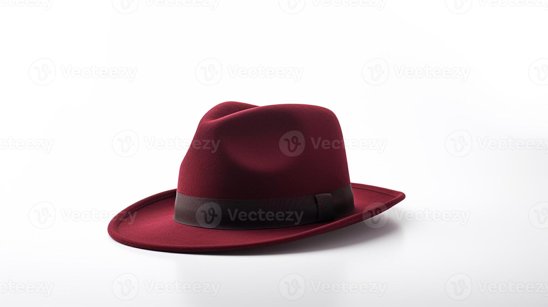 ai gerado foto do Borgonha fedora chapéu isolado em branco fundo. ai gerado